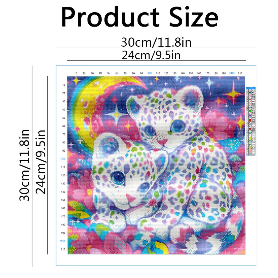 Evershine Kreuzstich-Set mit Leopardenmuster und Mond-Motiv in Multicolour, B/H: 30 x 30 cm - Bild 2