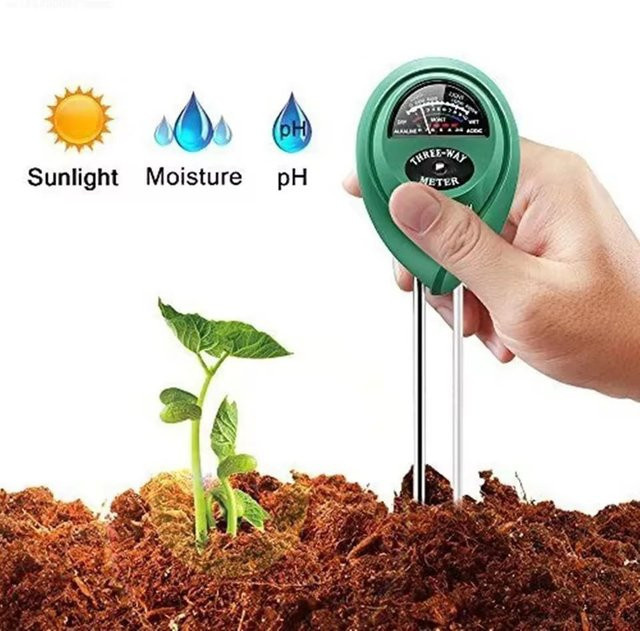 Ninth World 3-in-1 Garten-Messgerät in Grün für Boden-pH-Wert, Feuchtigkeit und Sonnenlicht - Bild 1