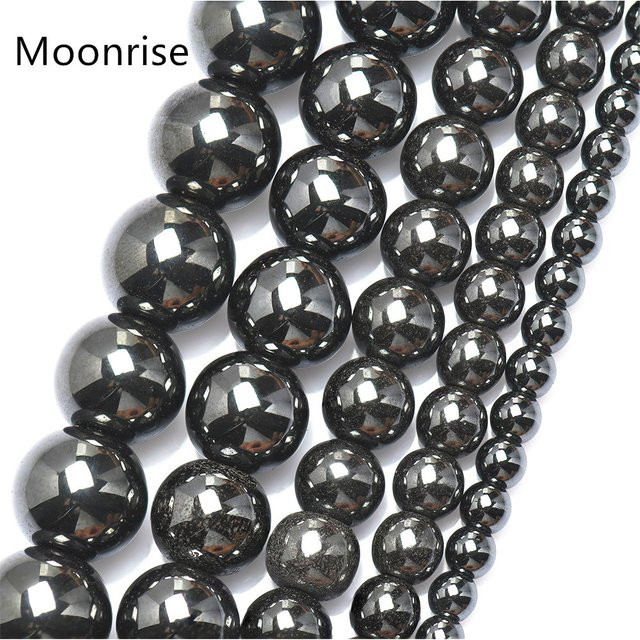 Perlen Hämatit Stein, Rund, 4-12mm, Unisex - Bild 1