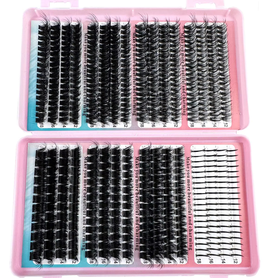 UMIRYAO Einzelcluster Falsche Wimpern, Black, 560 Stück, Unisex - Bild 5