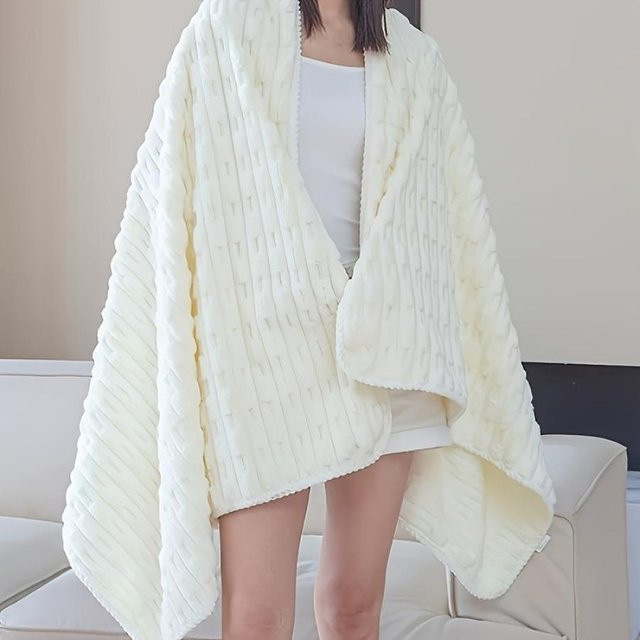 XYNN Badetuch aus weichem Korallenvlies in Beige, wasserabsorbierendes Handtuch aus Mikrofaser - Bild 1