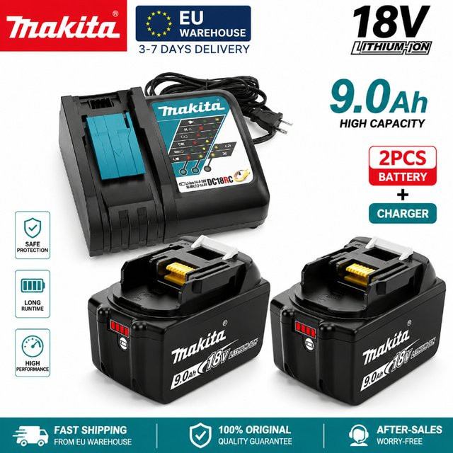 Makita LXT Lithium-Ionen-Akku BL1890 18V 9,0Ah in Schwarz kompatibel mit BL1860 und BL1850 - Bild 1
