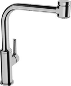 Hansa Spültisch-Einhebelmischer HANSARONDA in Chrom, ausziehbare Küchenarmatur mit schwenkbarem Auslauf, Auslaufhöhe: 22,1 cm - Bild 1