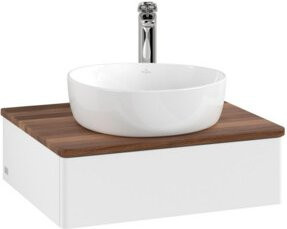 V&B Waschtischunterschrank Antao ohne Frontstruktur, Farbe: Weiß, B/T/H: 60 x 50 x 19 cm - Bild 1
