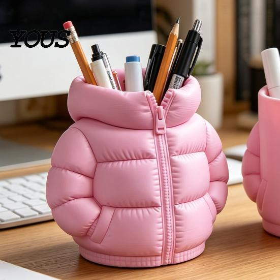 Kreativer Stifthalter in Pufferjacken-Design als 3D-gedruckter Schreibtisch-Organizer aus Kunststoff für Büro und Zuhause - Bild 3