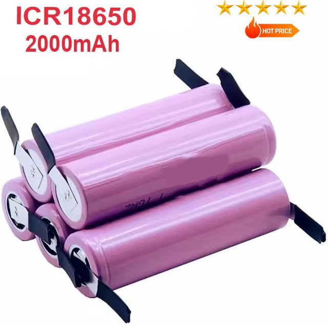 SUYIJIA 18650 Li-Ion Akku 2000 mAh 3,7 V in Pink inklusive DIY Nickelblech - Bild 1
