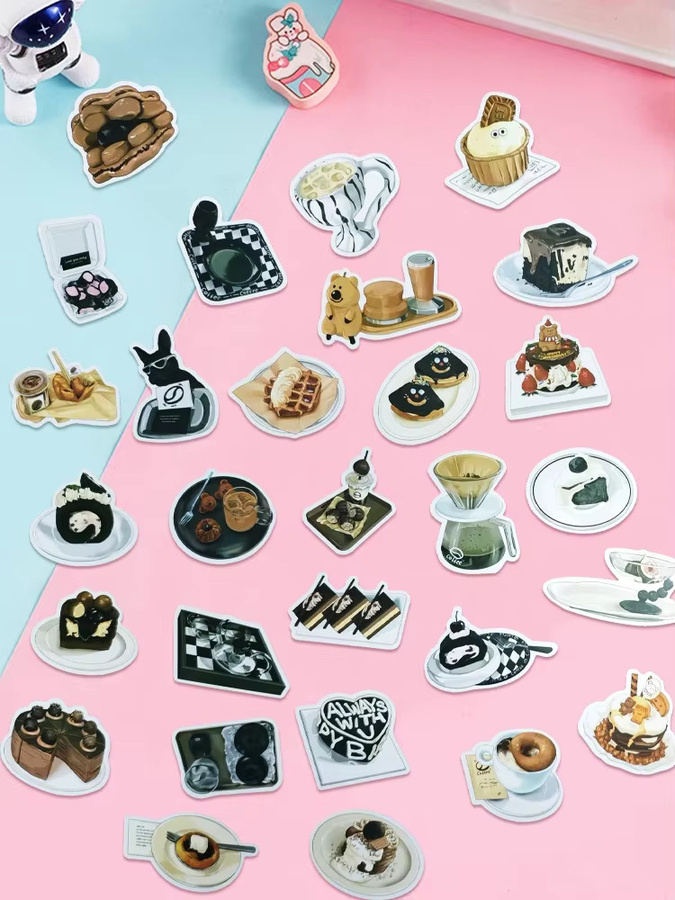 50 Stück Vintage Kaffee und Cupcake Dessert Aufkleber, wasserfeste Vinyl-Sticker in Multicolour für Wasserflaschen, Laptops und Spielzeug - Bild 4