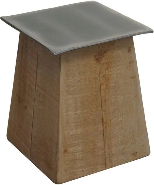 MCW Sitzhocker MCW-L76 aus Massiv-Holz in Braun im Industrial-Design, B/T/H: 36 x 36 x 45 cm - Bild 2