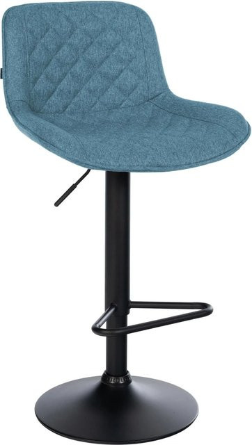 DELUKE Barhocker KUHAR Barstuhl aus Stoff in Blau, höhenverstellbar, drehbar mit Lehne, B/T/H: 50 x 52 x 84 cm - Bild 1