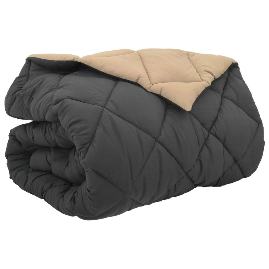 vidaXL Winterbettdecke aus Mikrofaser in Anthrazit und Taupe, B/B: 240 x 200 cm - Bild 2