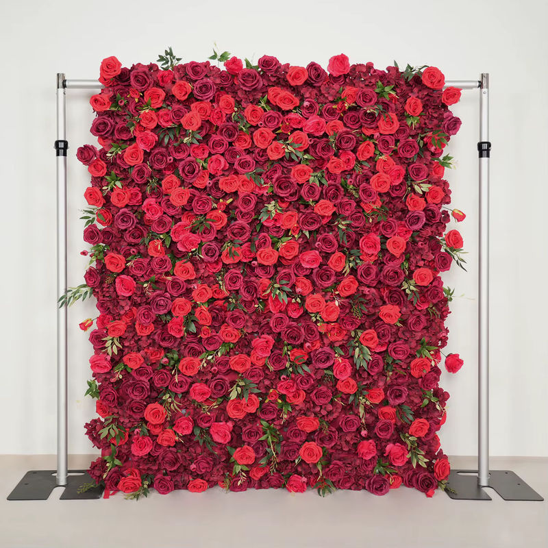 Uflower Wandtuch mit rotem Rosen-Blumenmuster aus Textil für Hochzeitsdekoration und florale Hintergründe - Bild 4