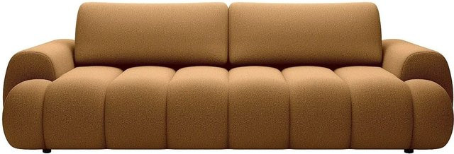 Vente-unique Schlafsofa Fridora in Senfgelb mit Schlaffunktion und Stoffbezug - Bild 1