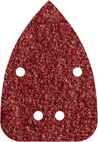 Wolfcraft Schleifblatt für Multischleifer aus Korund, Körnung k80, Farbe Rot, für Holz und Metall - Bild 1