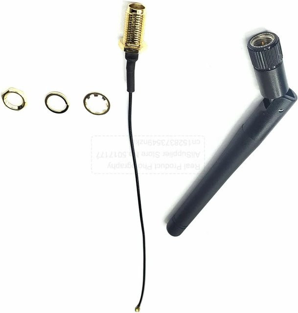 UICPAL 2,4G WIFI Antennen-Kit mit SMA Buchse und SMA Stecker, Schwarz, Länge: 15 cm - Bild 1