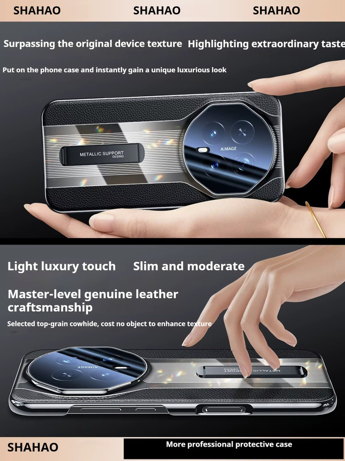 Luxuriöse Echtleder-Hülle für Honor Magic8 Pro und Honor Magic8 mit Supercar-Design, Linsenschutz und integriertem Standfuß in Orange - Bild 4