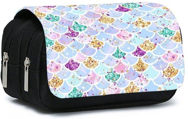 Doppellagiges Klapp-Federmäppchen mit Meerjungfrau-Print von Fancy Style Studio in Multicolour - Bild 1