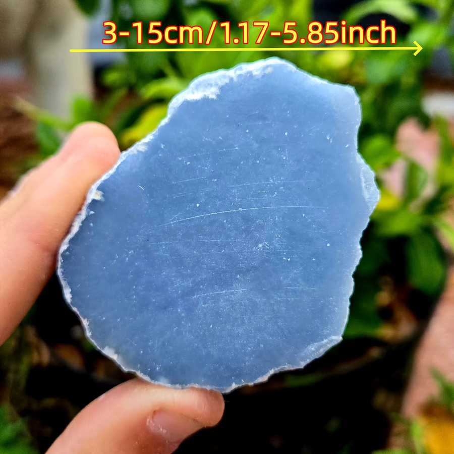 Angelit-Rohstein-Scheibe von CrystalHola in Blau, runder Kunstkristall für Schmuck und Dekoration - Bild 2