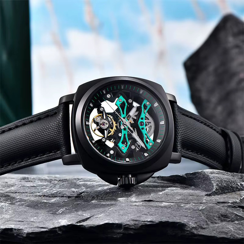 PAGANI DESIGN Armbanduhr, Automatik, Skeleton, 40 mm, Herren, Black green - Bild 5