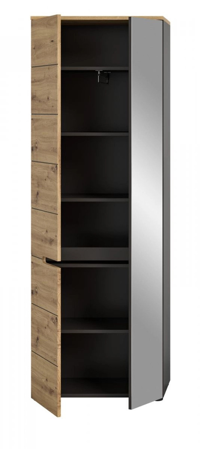 Garderobenschrank Cooper von Inn.Furn in Eiche und Grau mit Soft-Close und Spiegel, B/T/H: 65 x 37 x 190 cm - Bild 5