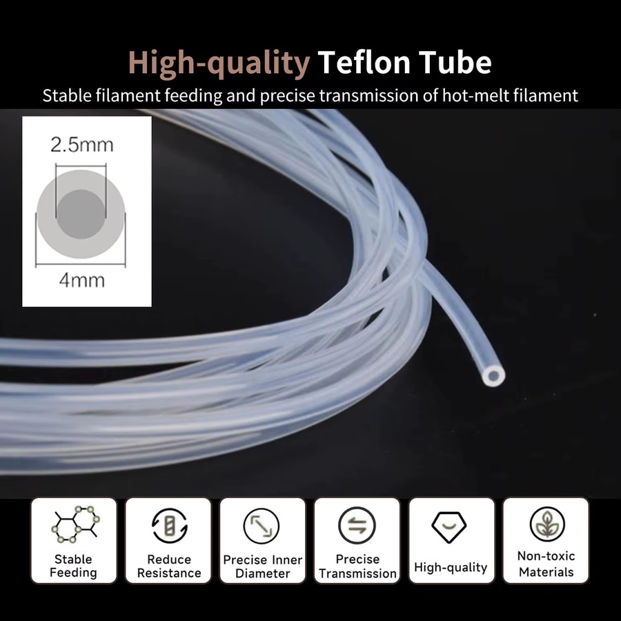 Bambu Lab PTFE Rohr für 3D Drucker P1P, A1 mini, P1S und X1C, Extruder Zubehör für 1,75mm Filament, ID 2,5mm und OD 4mm - Bild 2