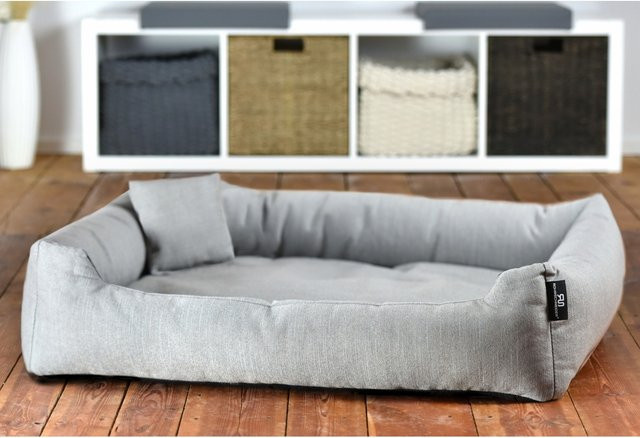 Rohrschneider Kuschelsofa für Haustiere in Grau mit abnehmbarem Bezug und rutschfester Unterseite - Bild 1