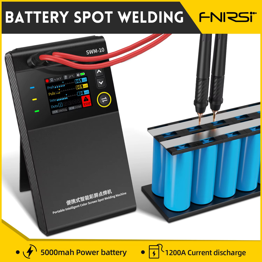 FNIRSI SWM-10 Tragbarer Akku-Punktschweißer mit TFT-Bildschirm in Schwarz, 5000mAh, für 18650 Akkus und bis zu 0,25mm Nickelblech - Bild 5