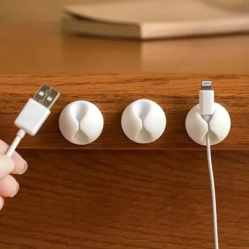 VIKEFON Gummi Mini Desktop Kabelhalter für USB Typ C Datenkabel in Weiß - Bild 3