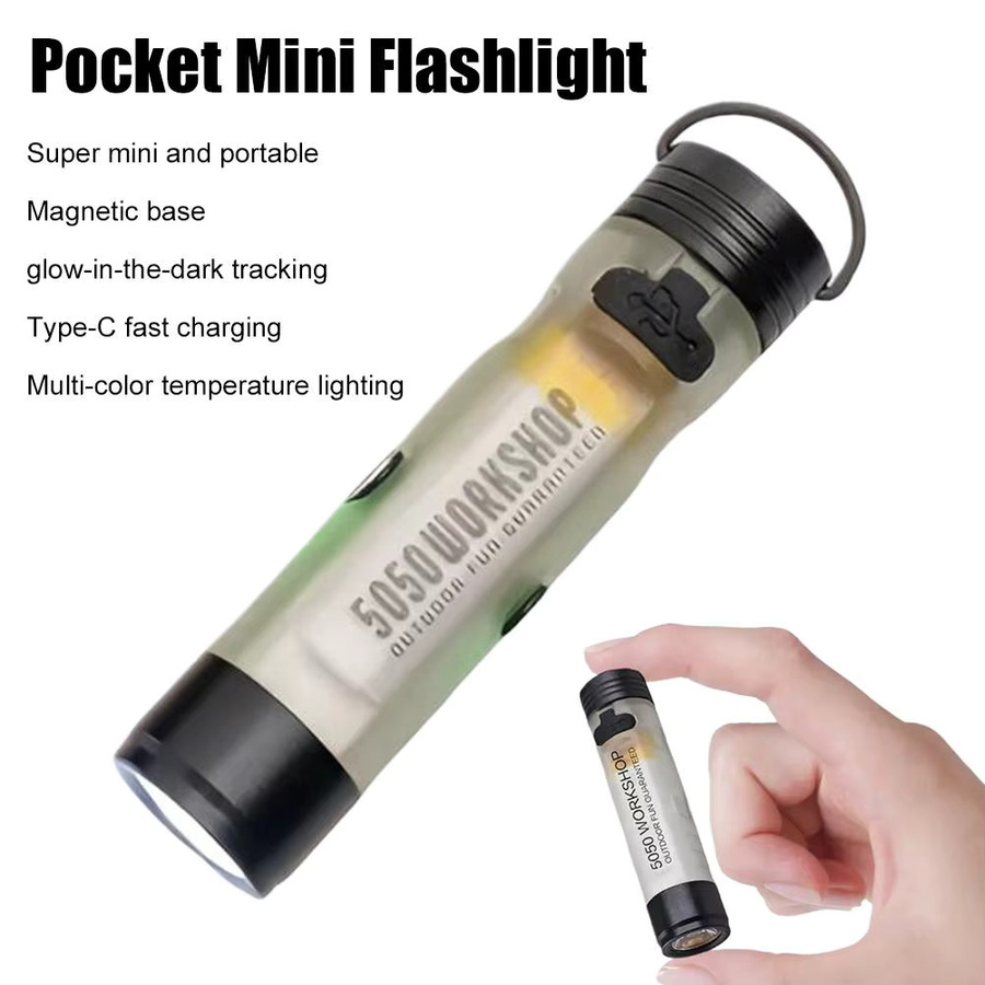 Gopeak LED Taschen-Mini-Taschenlampe als Schlüsselanhänger in Orange mit Magnet und Akku - Bild 3