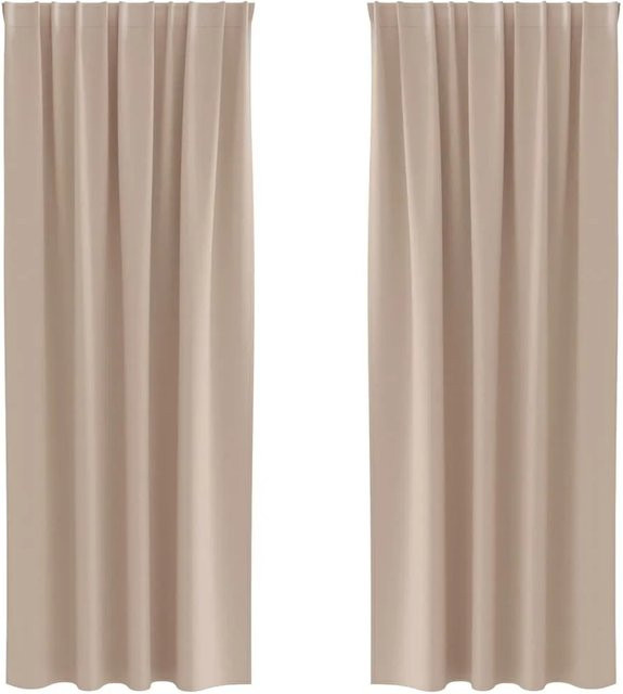 vidaXL Verdunkelungs-Vorhang aus Polyester in Taupe mit Ösen, thermoisolierend, Breite: 140 cm, Höhe: 245 cm - Bild 1