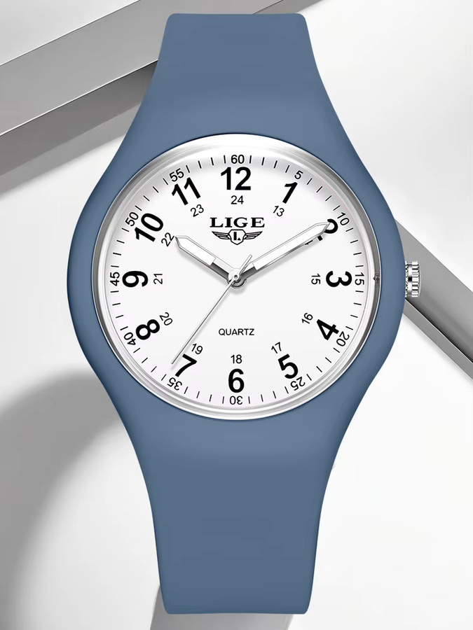 LIGE Armbanduhr Quarz, Silikon, Weiß, Unisex - Bild 6