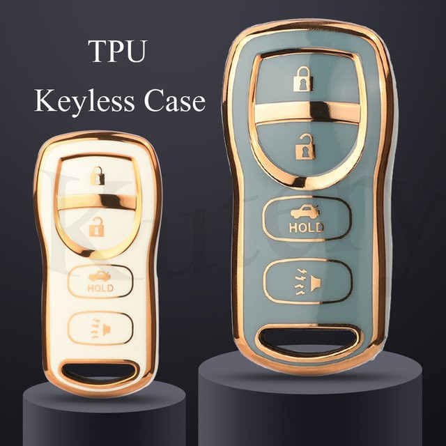 Jingyuqin Soft TPU Auto Fernbedienung Schlüsseletui für Nissan 350z Maxima Sentra Armada Titan Kicks Murano in Grau - Bild 1
