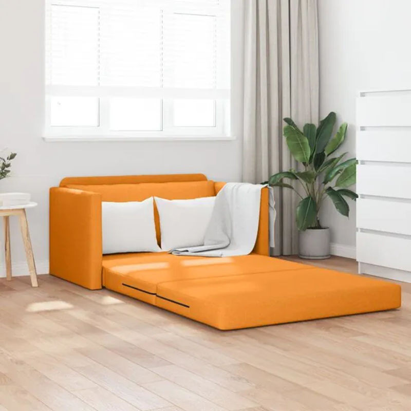 Schlafsofa vidaxl aus Stoff in Gelb und Orange mit Metallgestell, B/T/H: 124 x 71 x 78 cm - Bild 1