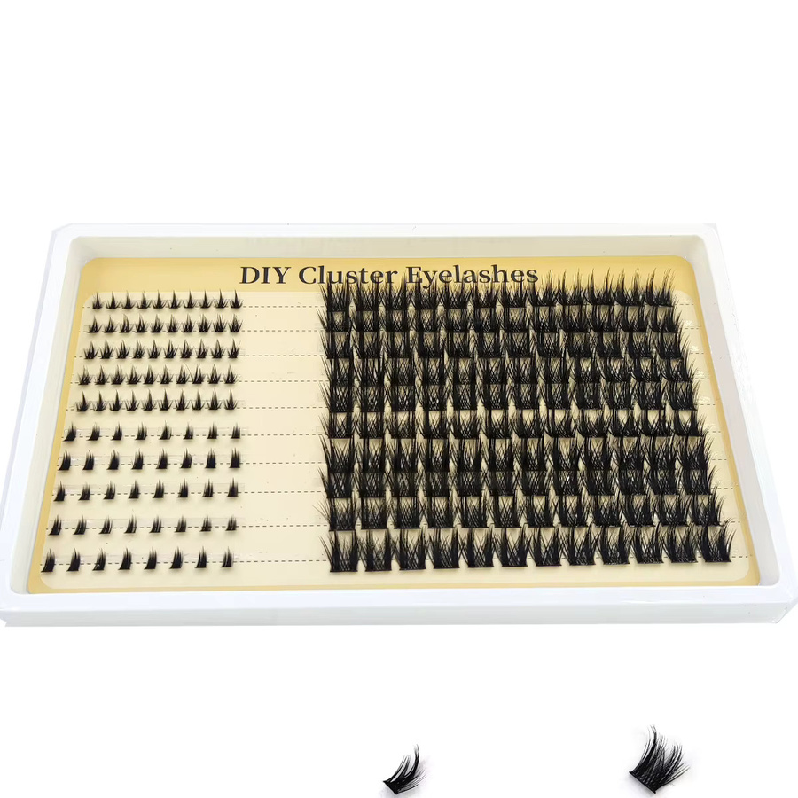 AMSDCN Wimpern-Cluster-Set mit Spikes, D-Kurve, Unisex - Bild 4