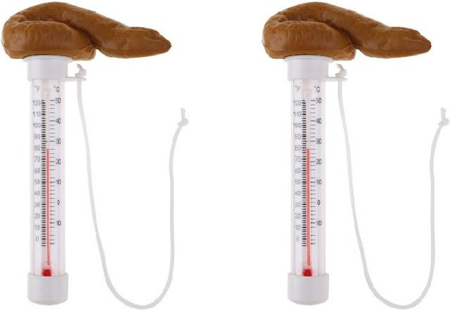 Schwimmendes Scherz-Thermometer für Pool und Sommer in Weiß - Bild 1