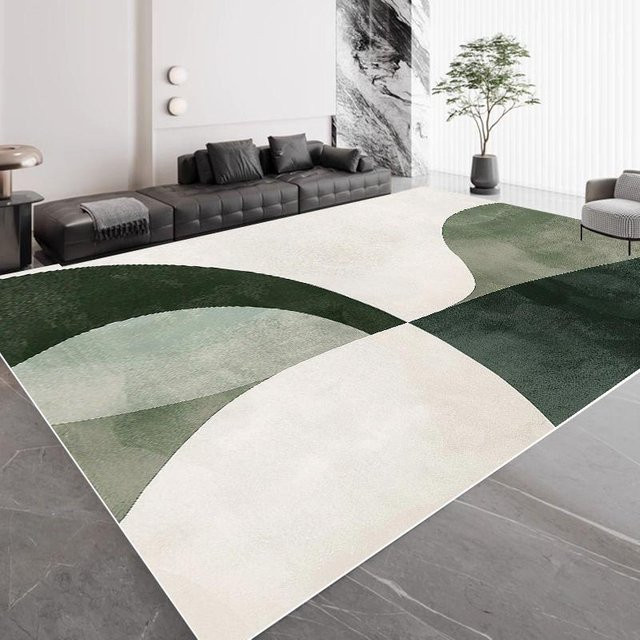 Wucifang Jewelry Wohnzimmer Teppich in Grün mit geometrischem Design, weich und rutschfest, B/T: 60 x 90 cm - Bild 1