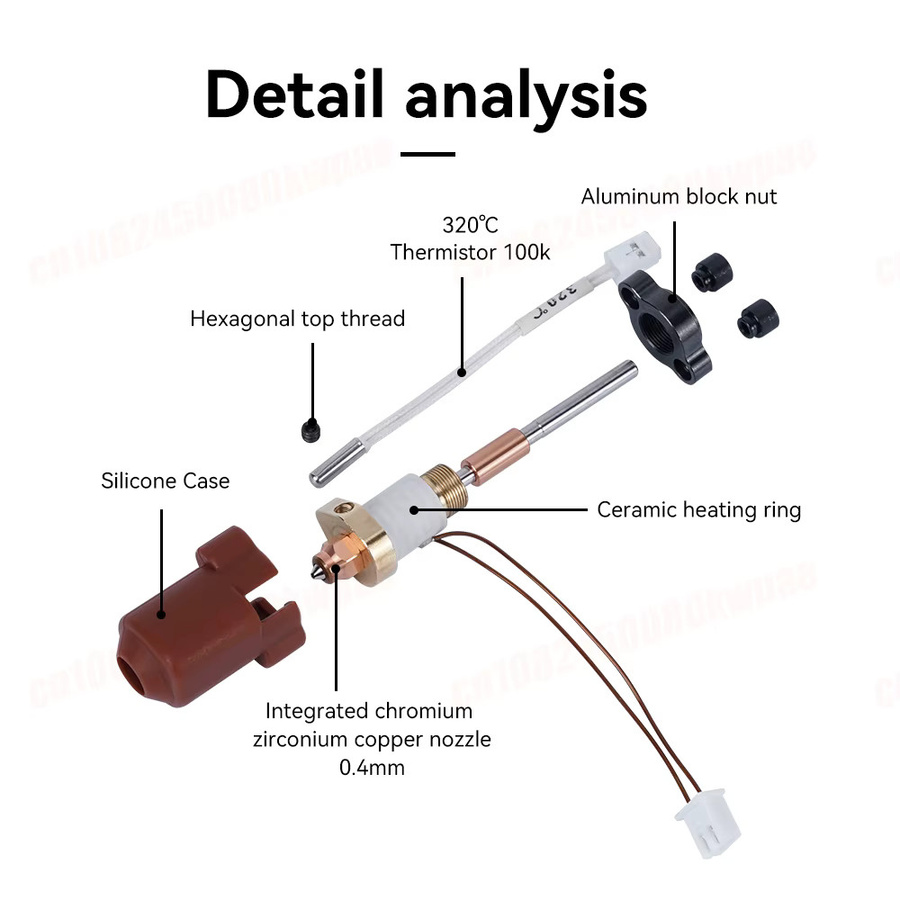 Creality Hotend Keramik-Heizblock Kit mit Quick-Swap Düse für K1C, K1 und K1 MAX 3D-Drucker - Bild 4