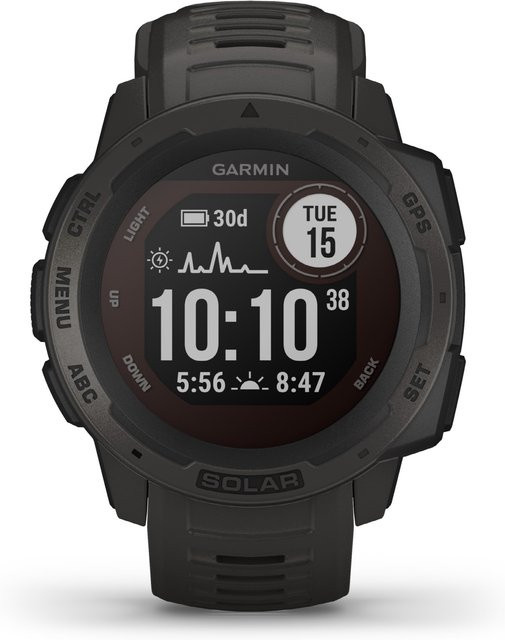 Garmin Instinct Solar Smartwatch, schiefergrau, Silikon, Unisex - Bild 1