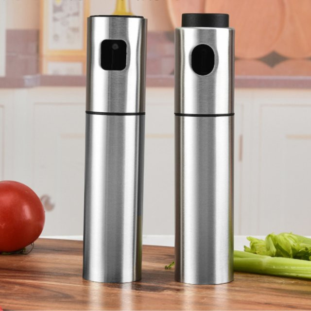 BBQ-Sprühflasche aus Edelstahl in Silber für Olivenöl und Essig zum Grillen und Backen - Bild 1