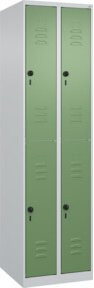 C+P Doppelstock-Spind Classic PLUS mit 2 Abteilen, Stahlkonstruktion, Grau/Grün, H x B x T: 185 x 50 x 50 cm - Bild 1