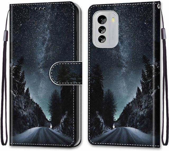 Luxuriöse Lederhülle im Brieftaschen-Stil für Nokia G42, G310 5G, C32, C12, G60, G21, G11 und C01 Plus in Schwarz - Bild 1