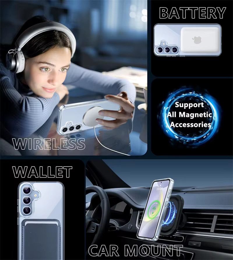 Transparente MagSafe-kompatible Kristall-Schutzhülle für Samsung Galaxy S25 S24 S23 S22 Ultra und FE Modelle, stoßfeste Magnet-Hülle - Bild 6