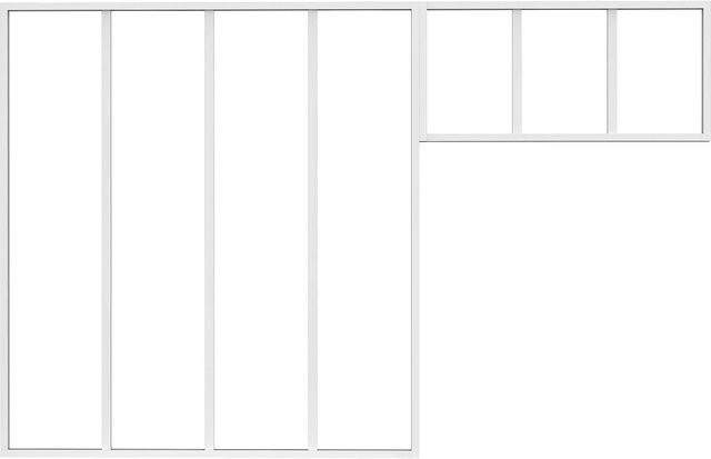 Vente-unique Glaswand Bayview Weiß aus Aluminium und Glas B/H/T: 120 x 83 x 4,2 cm - Bild 1