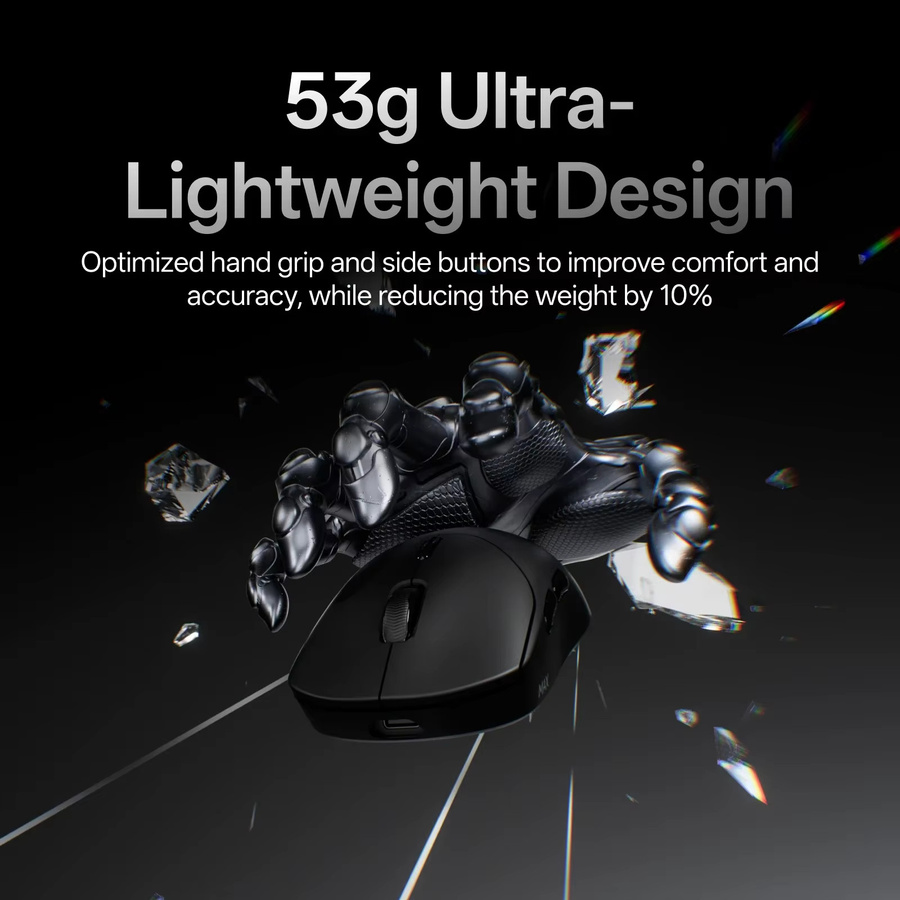 Rapoo VT2 MAX Kabellose Gaming-Maus in Weiß mit 8K Polling-Rate und 53g ultraleichtem Design - Bild 3