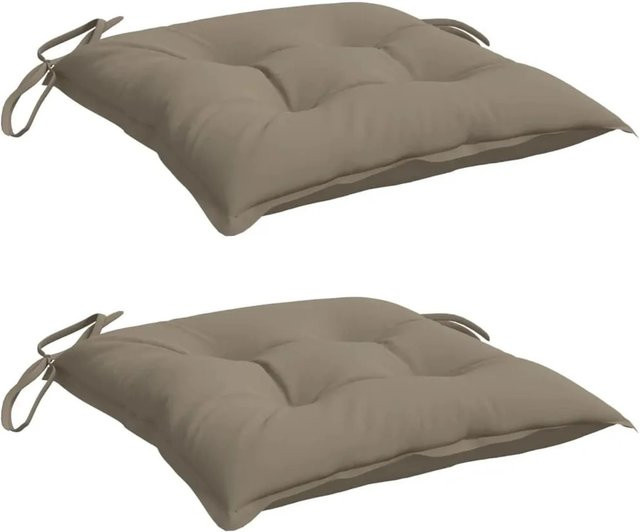 vidaXL Stuhlkissen 2er-Set Taupe aus wasserabweisendem Oxford-Gewebe B/T/H: 40 x 40 x 7 cm - Bild 1