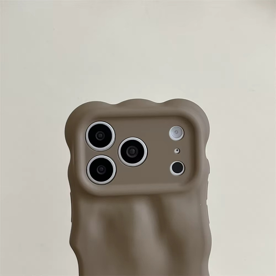 Xeber Matte Handyhülle mit 3D-Blasenwellenmuster für iPhone 17, 16, 15, 14, 13 Pro Max Plus mit Linsenschutz und stoßfester Rückseite in Schwarz - Bild 1