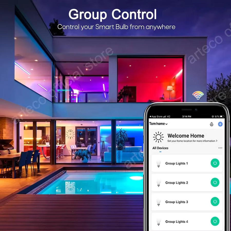 Arteco Zigbee Smart LED Glühbirne E27 in Weiß mit WiFi und Kompatibilität für Alexa und Google Assistant, 15W - Bild 4