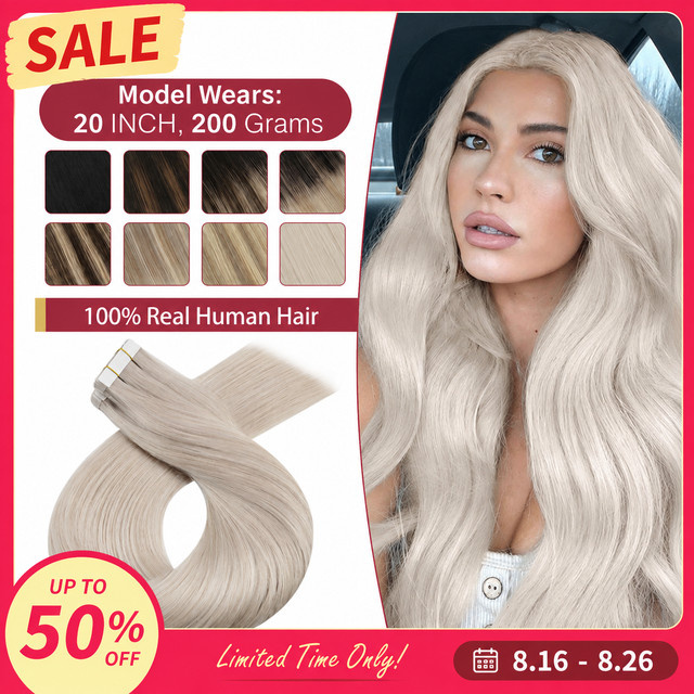 Moresoo Haarverlängerung Balayage Ombre, Remy Echthaar, Damen - Bild 1
