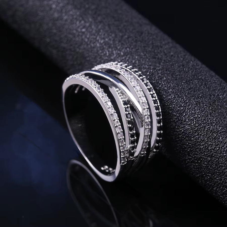 Huitan Ring, Schwarz & Weiß Zirkon, Damen - Bild 2