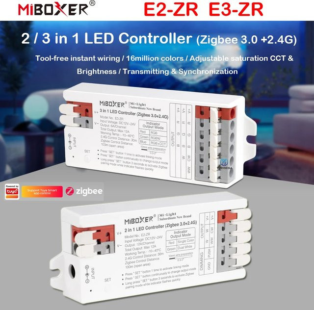 Miboxer E2-ZR E3-ZR 3-in-1 LED-Controller Zigbee 3.0 und 2,4 G Dimmer für RGBW LED-Streifen - Bild 1