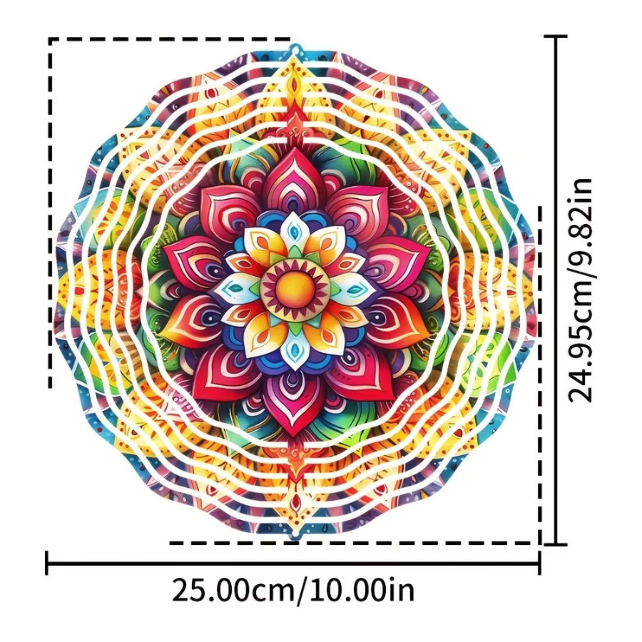 Mumokas 3D Kinetischer Windspinner aus Edelstahl in Grau und Multicolour, Blühende Blumen-Metallkunst als hängende Gartendekoration für Draußen - Bild 2